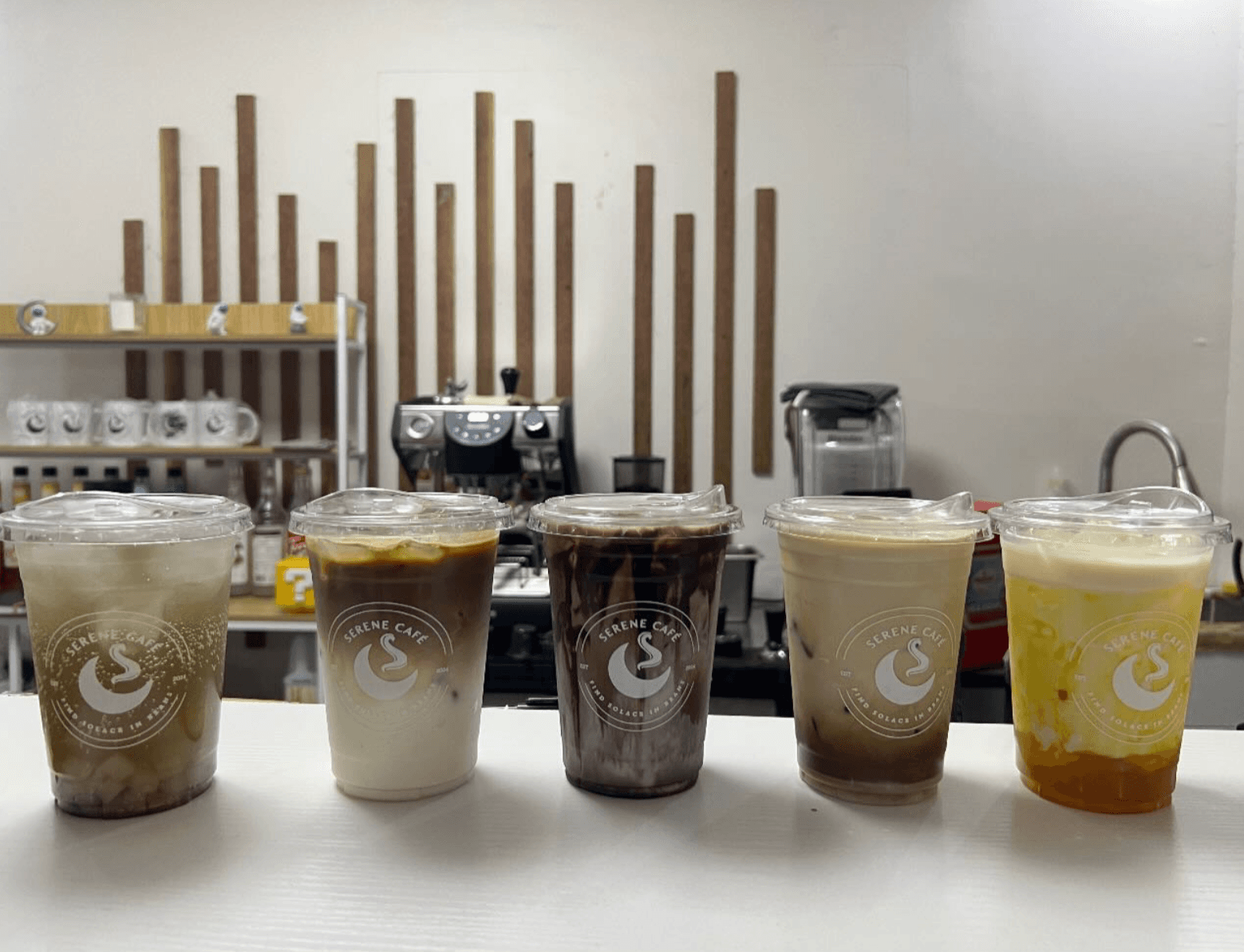 Latte art in a ceramic cup